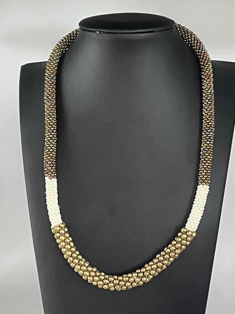Aid Through Trade Nepal Beaded Necklace Brass and Glass